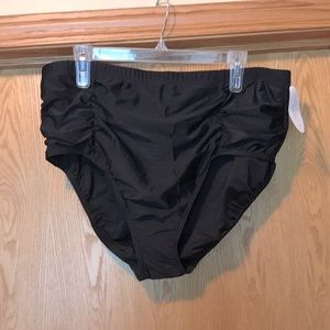 New with tags Boutique+ swim plus size 3X shirred black bikini bottoms size 24